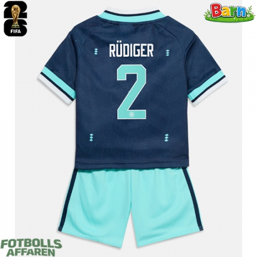 Tyskland Antonio Rudiger #2 Bortaställ Barn VM 2026 Kortärmad (+ Korta byxor)